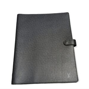 Louis Vuitton Black Taiga Leather Agenda Bureau A5 Cover